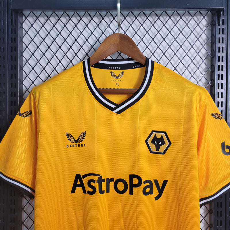 Camisa Wolves Home I 23/24 Castore - Amarelo