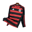 Camisa Flamengo manga-longa 25/26 Adidas - Vermelho e preto