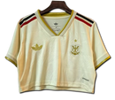 Cropped Feminino Flamengo llI 25/26 Adidas - Bege c/ Dourado