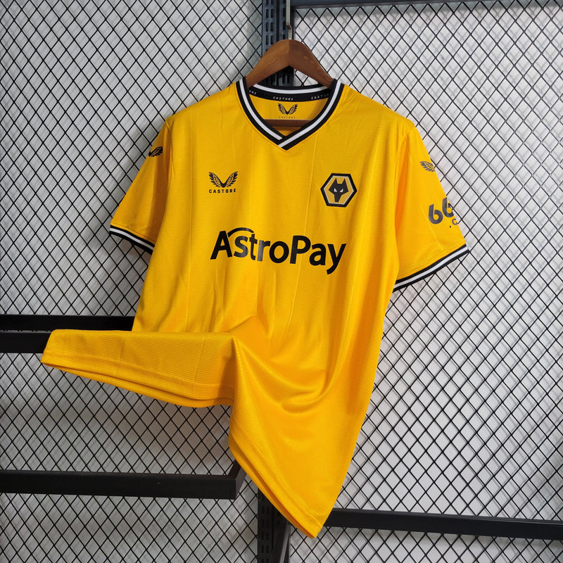 Camisa Wolves Home I 23/24 Castore - Amarelo