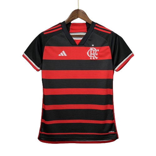 Camisa Feminina Flamengo I 24/25 Adidas - Rubro Negro