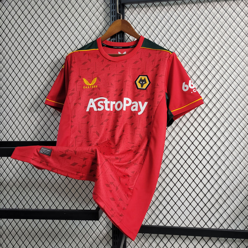 Camisa Wolves Away II 23/24 Castore - Vermelho