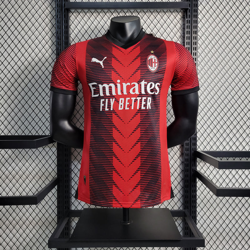 Camisa Milan 23/24 - Vermelha e Preta - Puma - Masculino Jogador