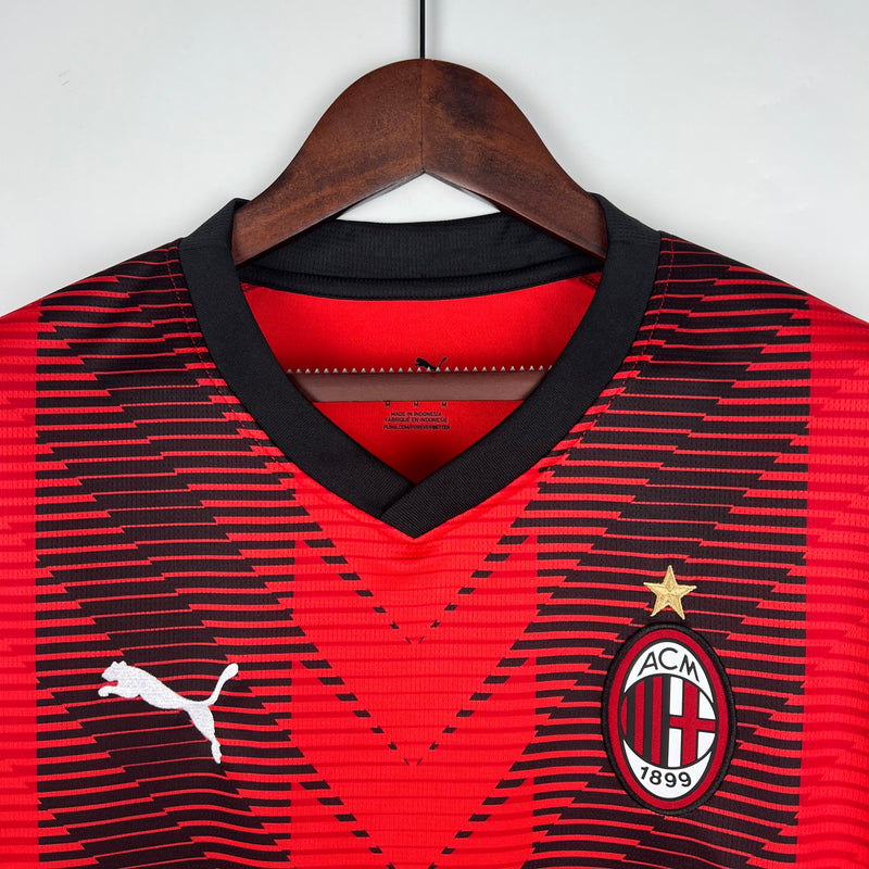 Camisa Milan I 23/24 Puma - Preto e Vermelho