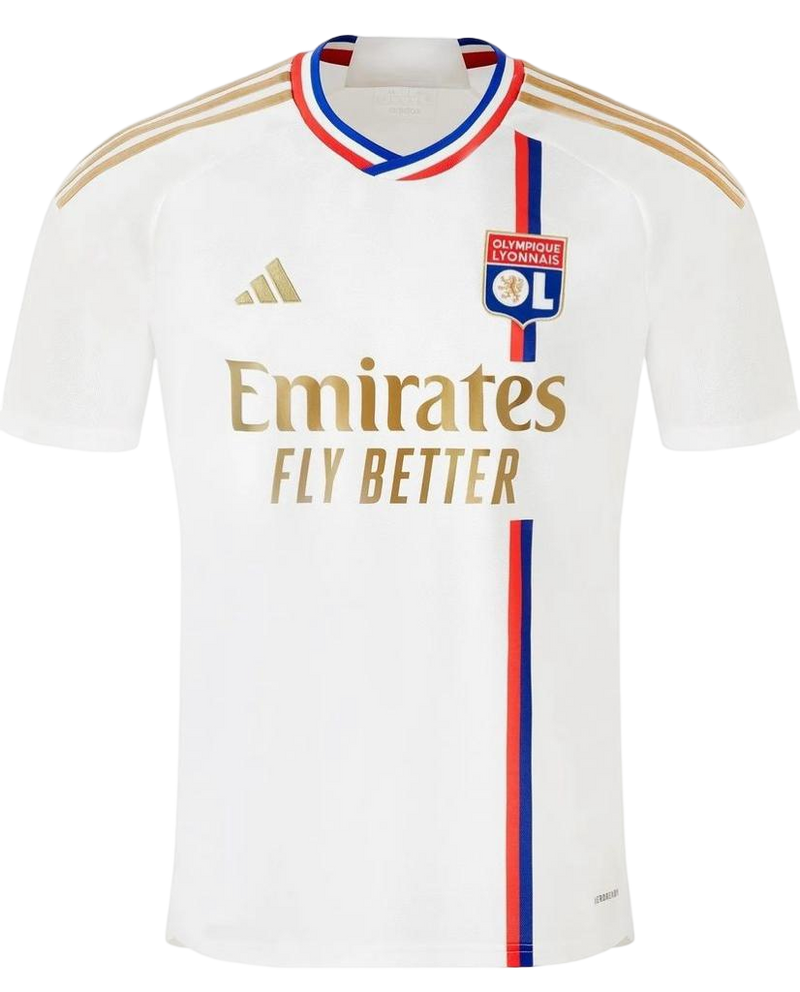 Camisa Olympique Lyon I 23/24 Adidas - Branco