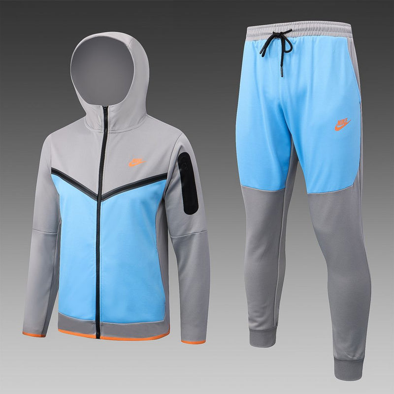 Conjunto de Moletom Nike Sportswear Tech Fleece Azul e Cinza