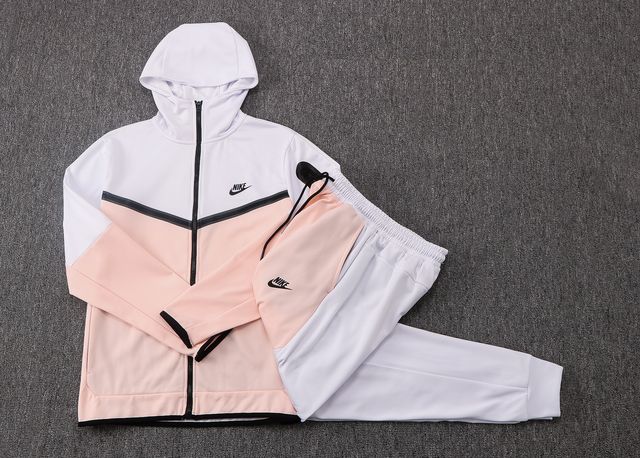 Conjunto de Moletom Nike Sportswear Tech Fleece Branco e Rosa