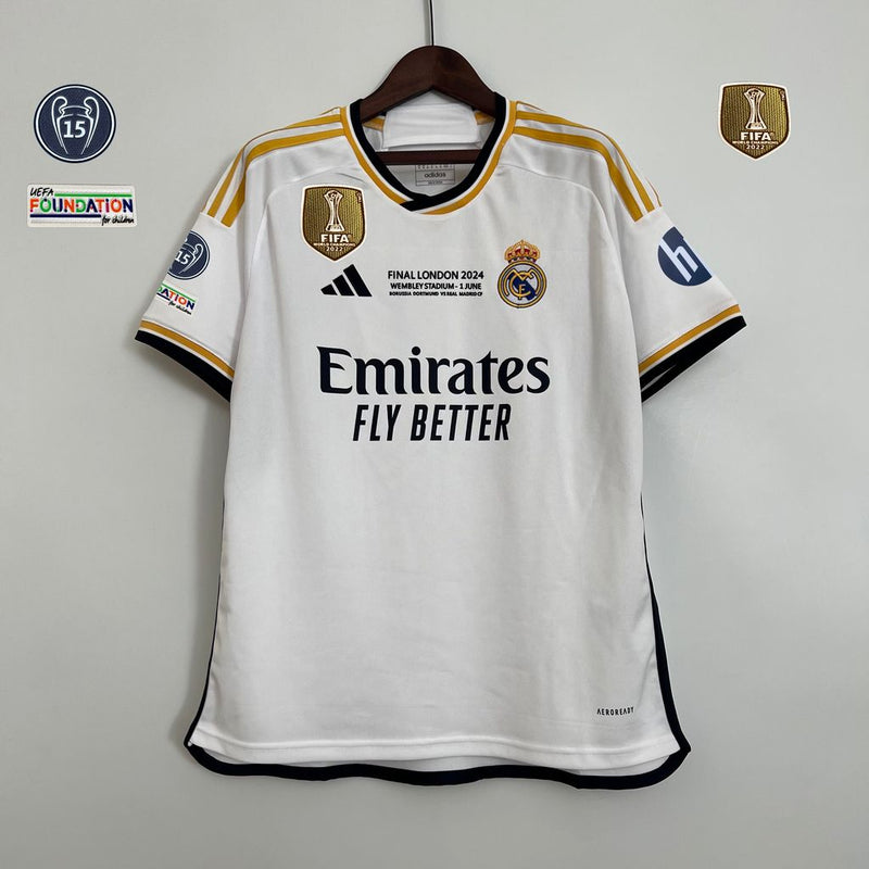 Camisa Real Madrid I [UEFA Champions League] 23/24 Adidas - Branco