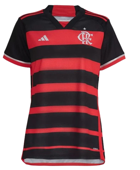 Camisa Feminina Flamengo I 24/25 Adidas - Rubro Negro