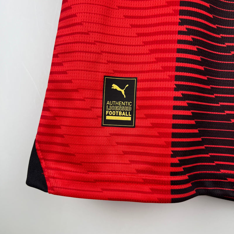 Camisa Milan I 23/24 Puma - Preto e Vermelho