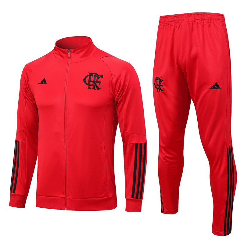 Conjunto Flamengo 23/24 Vermelho e Preto - Adidas - Com Ziper