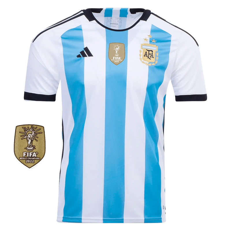 Camisa Seleção da Argentina I [Patch Campeão da Copa do Mundo] 2022 Adidas - Azul e Branca