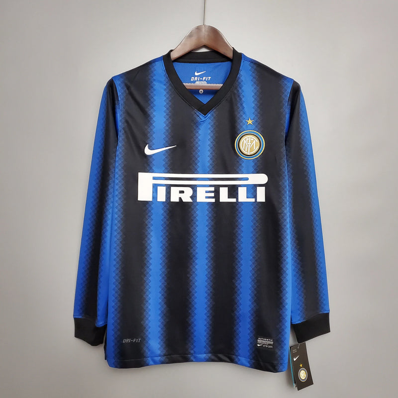 Camisa Manga Longa Inter de Milão I 10/11 Nike - Azul e Preto