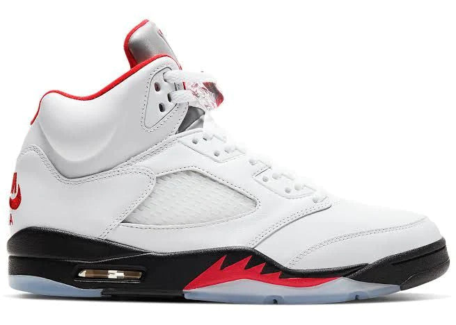 Tênis Nike Air Jordan 5 Retro Fire Red Silver Tongue