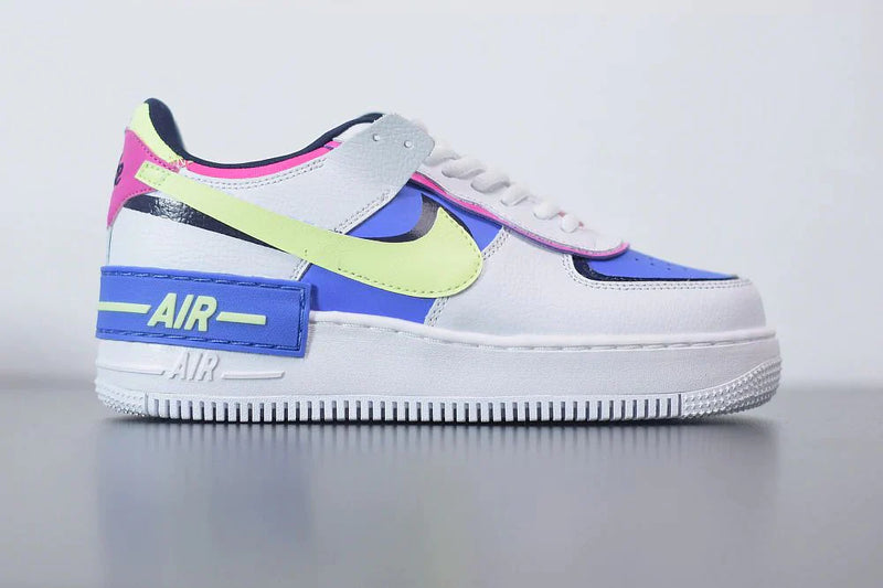 Tênis Nike Air Force 1 Shadow White Sapphire Barely Volt