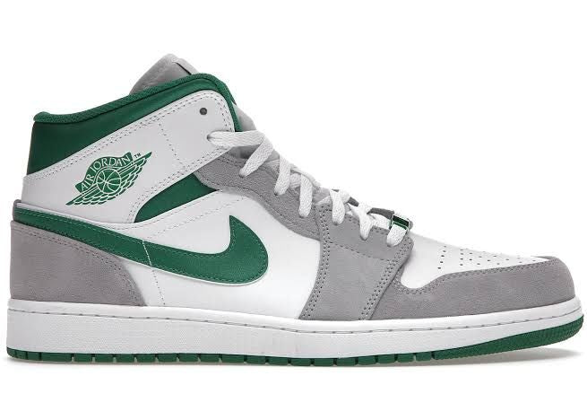 Tênis Nike Air Jordan 1 Mid Se Grey Green