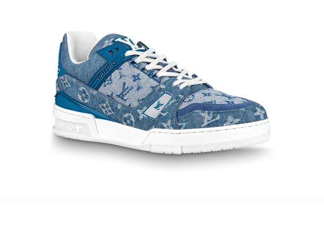 Tênis Louis Vuitton Trainer Sneaker Denim Monogram