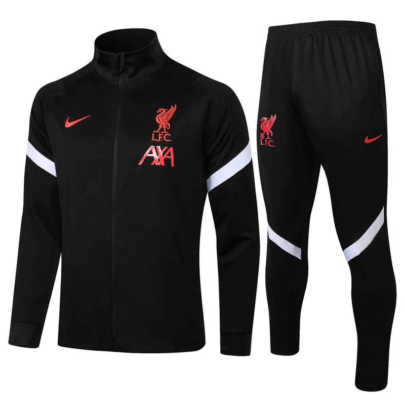 Conjunto Liverpool 21/22 Preto e Vermelho - Nike - Com Fecho