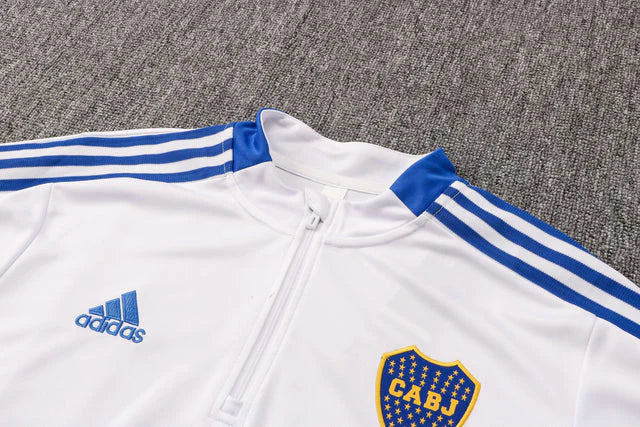 Conjunto Boca Juniors 21/22 Branco - Adidas - Com Ziper