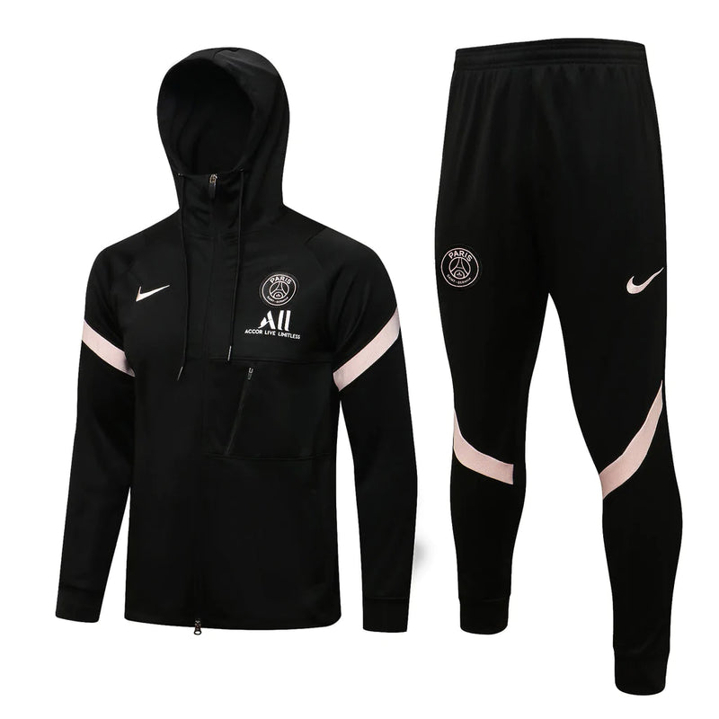 Conjunto PSG 21/22 Preta - Nike - Com Capuz