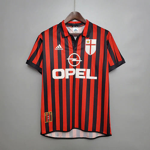 Camisa Milan Retrô 1999/2000 Vermelha e Preta - Adidas