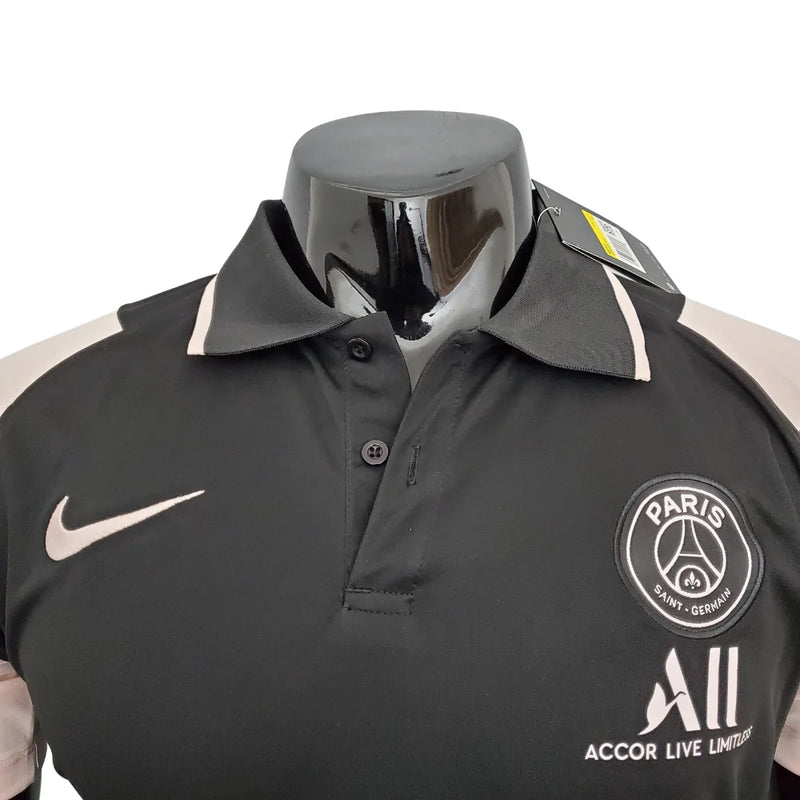 Camisa Polo PSG Preta e Branca - Masculina